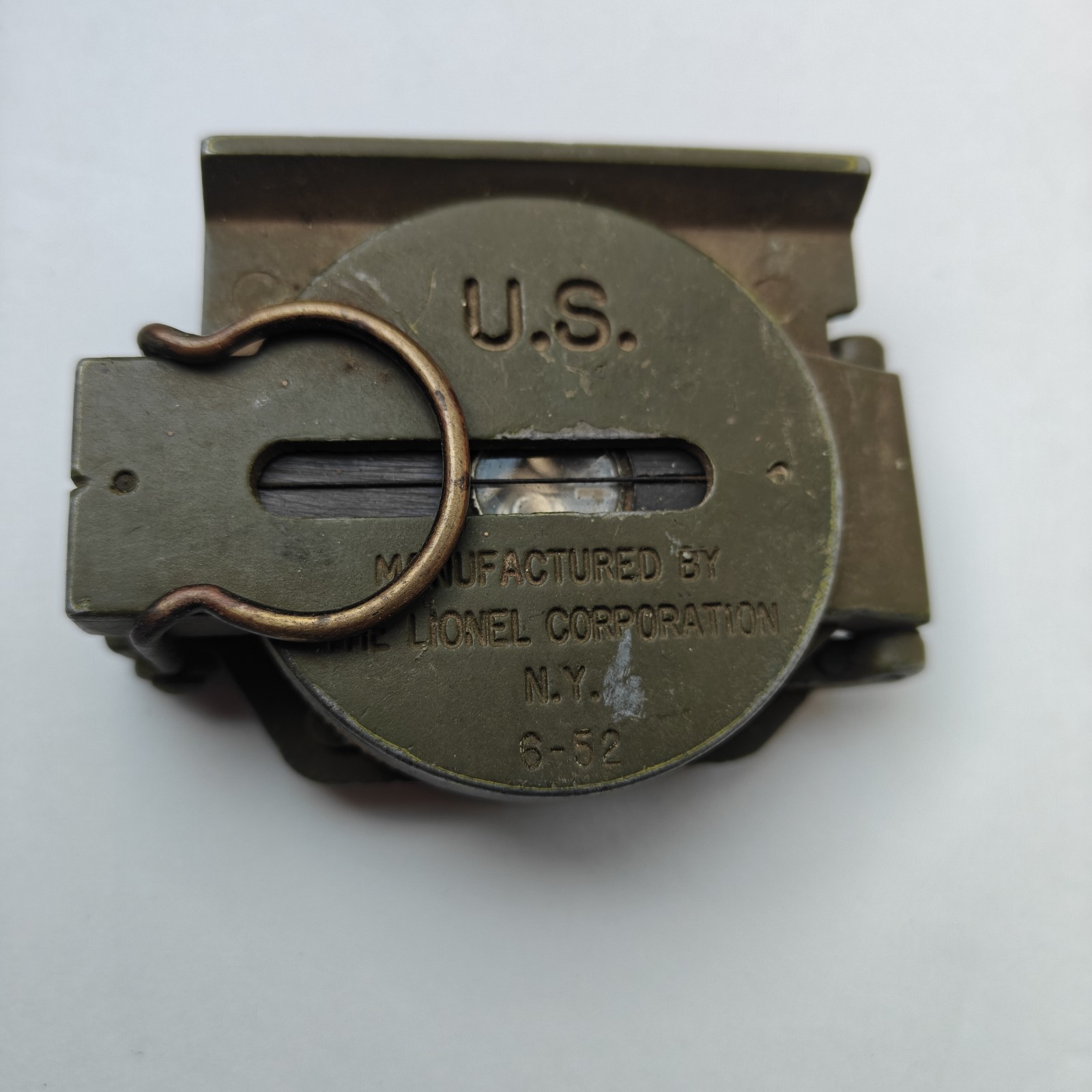 Vtg 1952 US Army Lensatic Compass Lionel Corp M-1950 Korean War For Parts 6-52