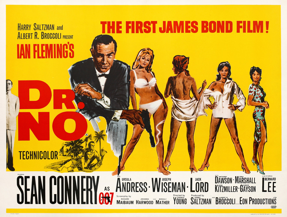 Dr. NO JAMES BOND 007 Sean Connery Movie Poster Art Print
