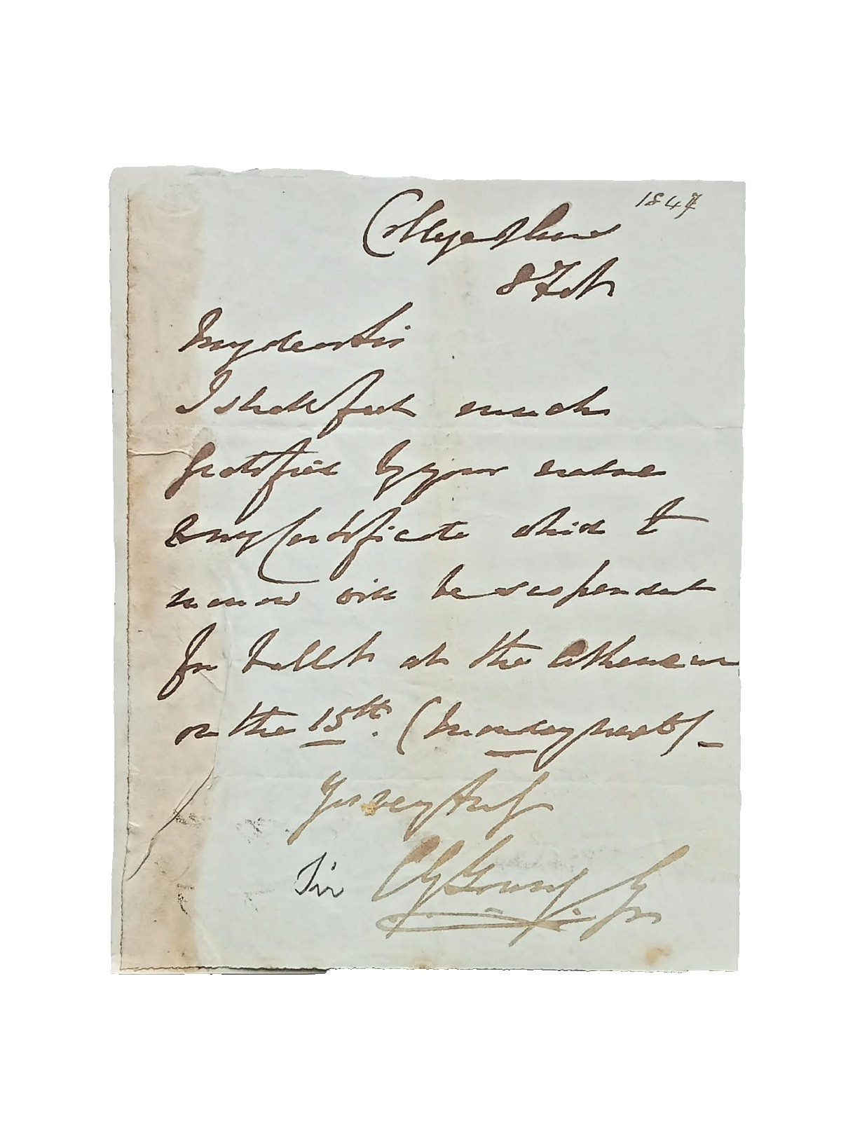 1847 Autograph Letter from Sir Charles Young (1795-1869), Officer of Arms
