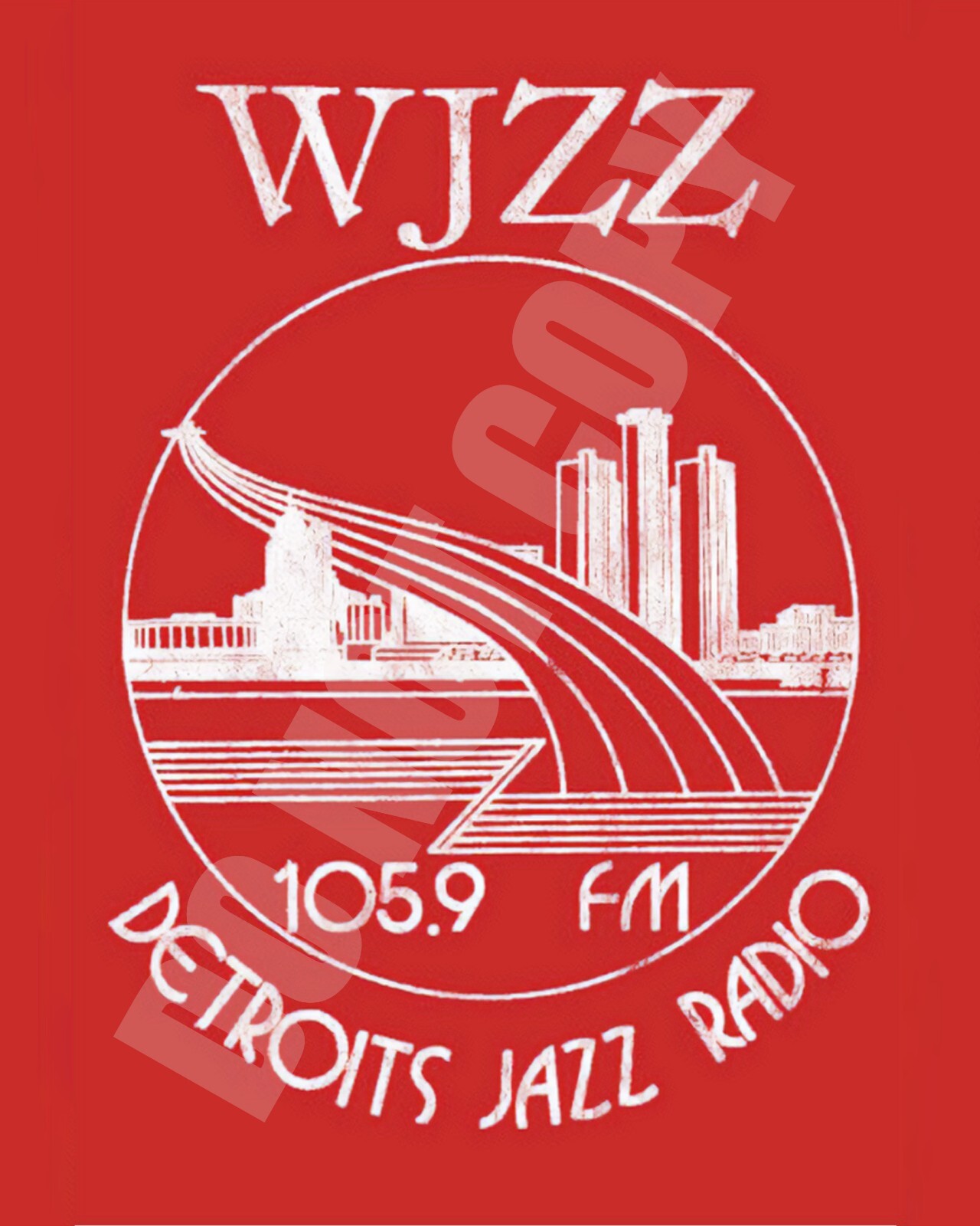 WJZZ 105.9 FM Detroit Jazz Radio Station Promo T-shirt Texture 8x10 Photo