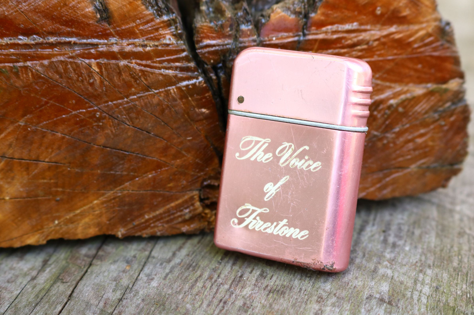 VINTAGE BOWERS Sure Fire LIGHTER PINK Voice Firestone Collectible Unusual  YY
