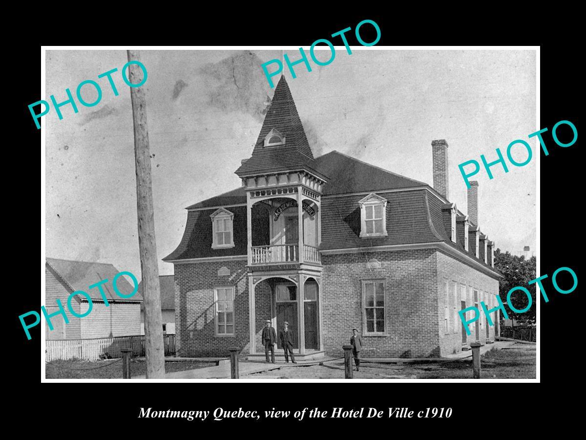 OLD LARGE HISTORIC PHOTO OF MONTMAGNY QUEBEC VIEW OF THE HOTEL De VILLE c1910