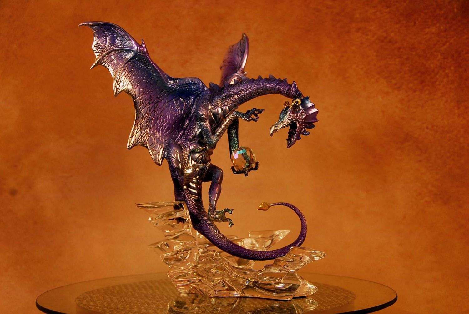 1990 ~Franklin Mint Purple DRAGON “GUARDIAN OF THE SKIES” By Michael Whelan~EXC