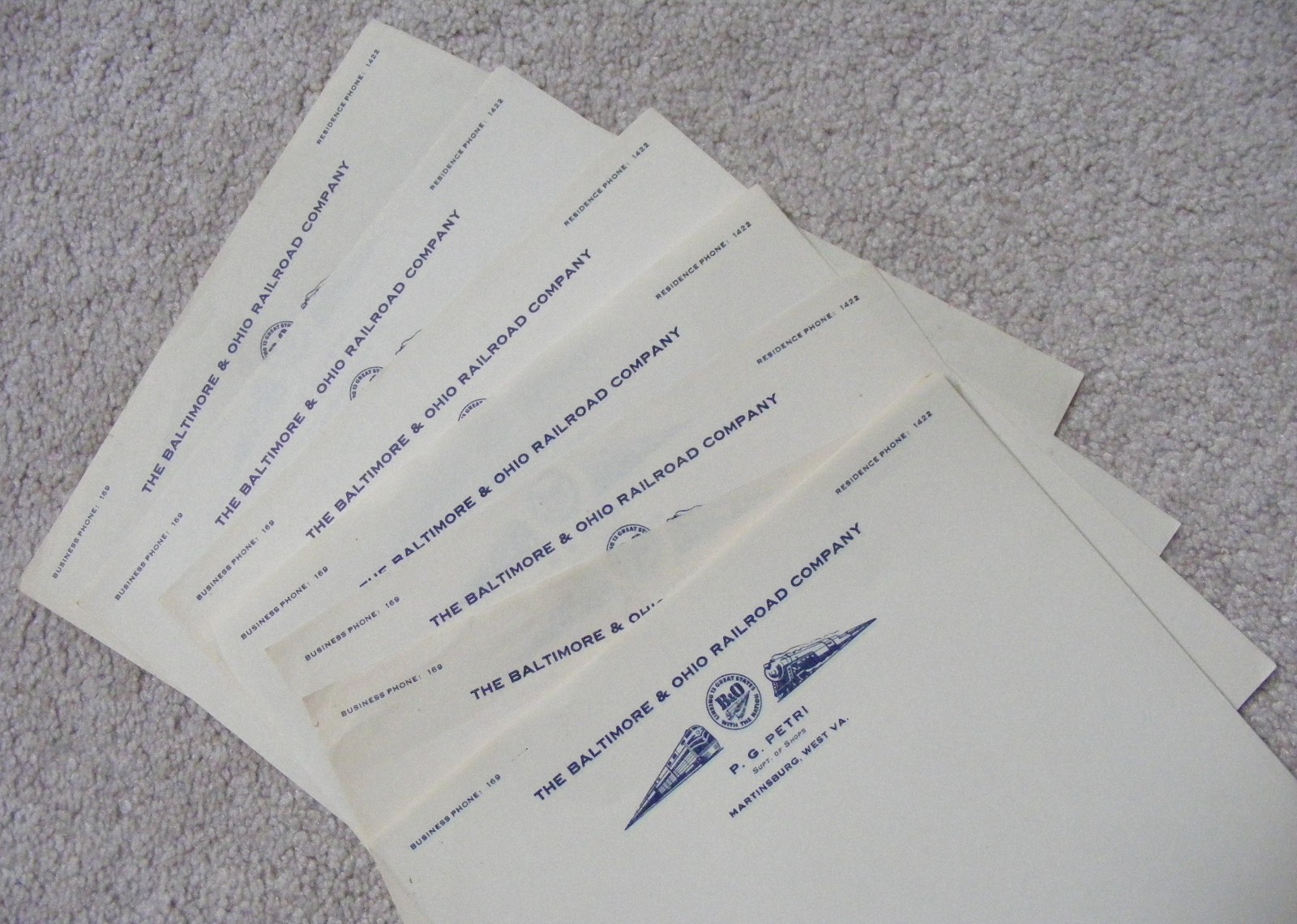 Vintage Unused Baltimore & Ohio (B&O) Railroad Company Letter Head - 22 Sheets Vintage Unused Baltimore & Ohio (B&O) Railroad Company Letter Head - 22 Sheets