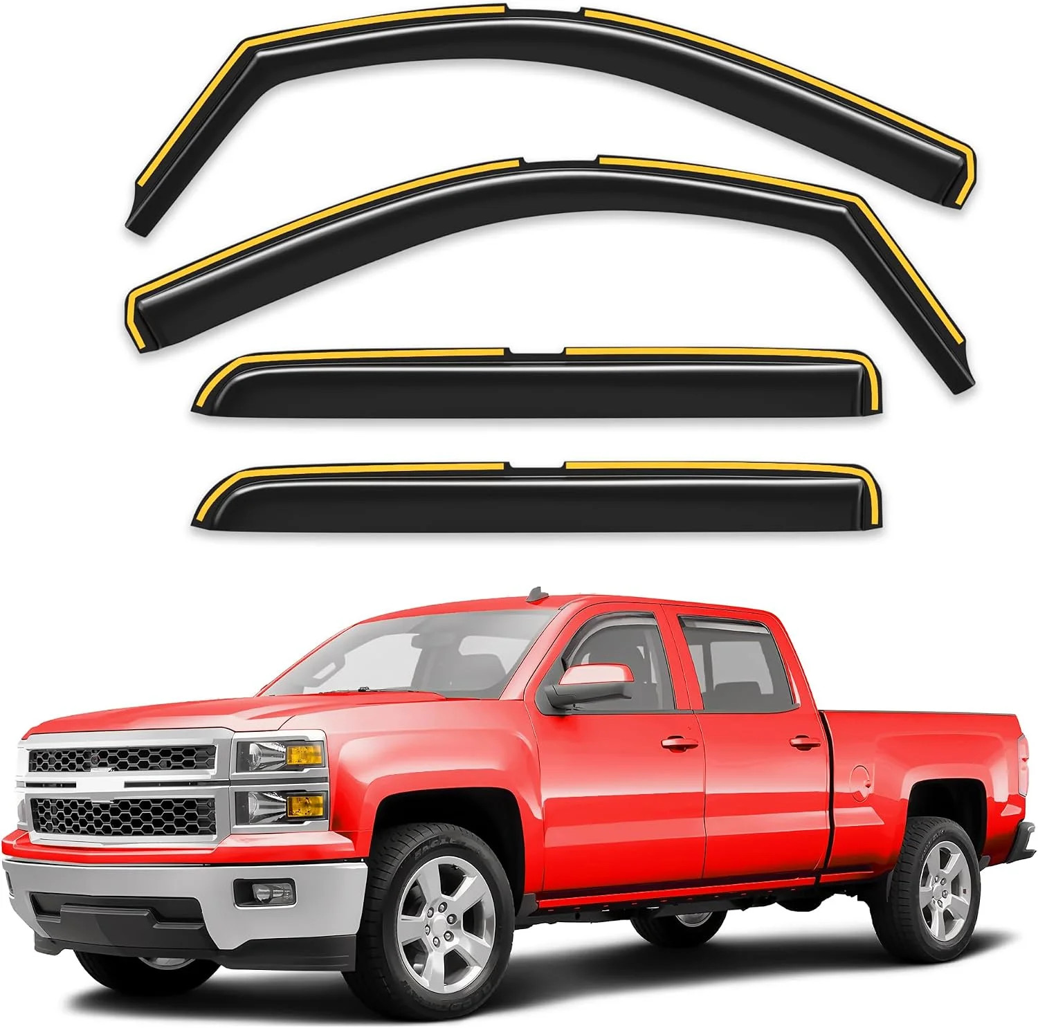in-Channel Window Rain Guards Fit for 2014-2018 Chevy Chevrolet Silverado/GMC Si in-Channel Window Rain Guards Fit for 2014-2018 Chevy Chevrolet Silverado/GMC Si
