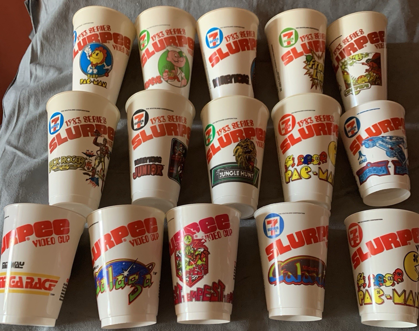 Lot Of 15 Vintage 7-11 7 Eleven Slurpee Arcade Cup Atari Sega Nintendo