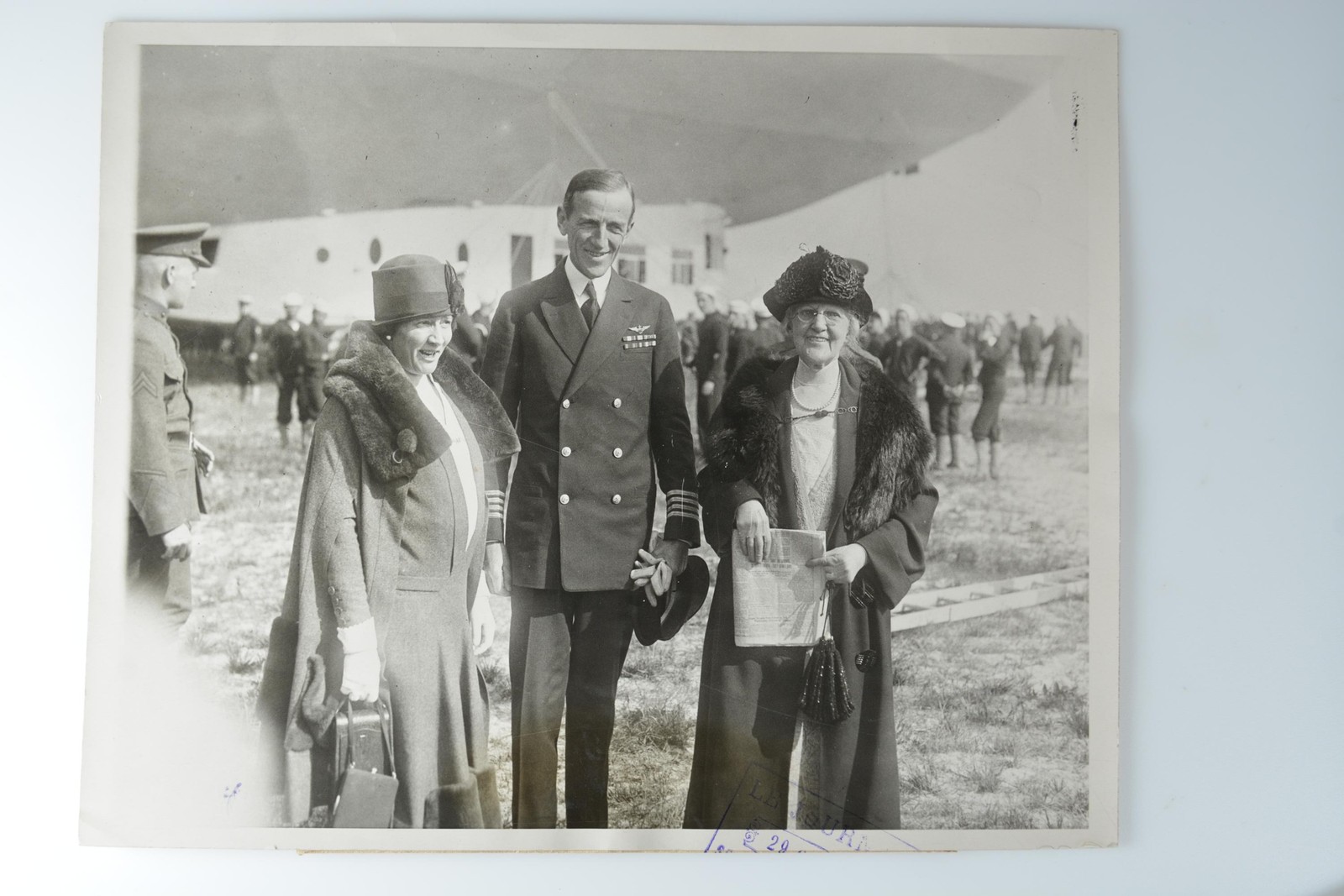 Captain George W Steele Jr Wife Mother Lakehurst NJ Dirigible 1924 VTG Photo