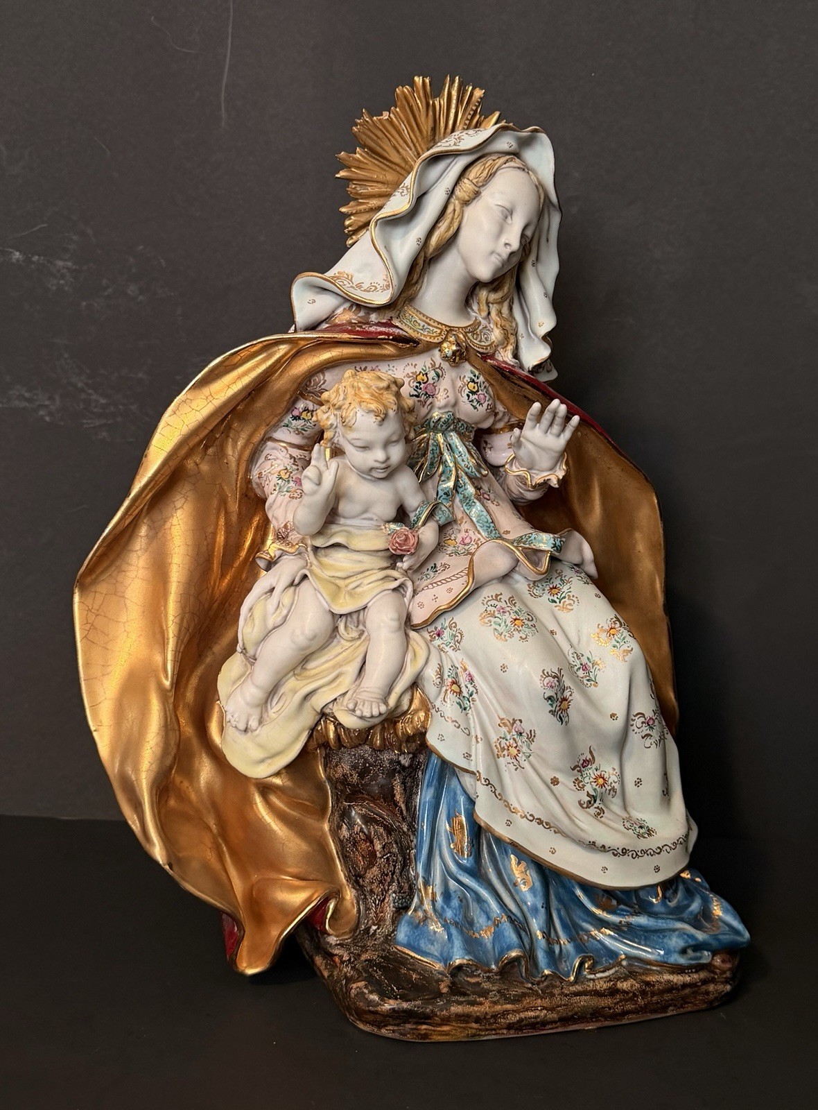 Vintage 17” Holy Mother Christ Child Sculpture Prof E Pattarino Catholic Italy Vintage 17” Holy Mother Christ Child Sculpture Prof E Pattarino Catholic Italy