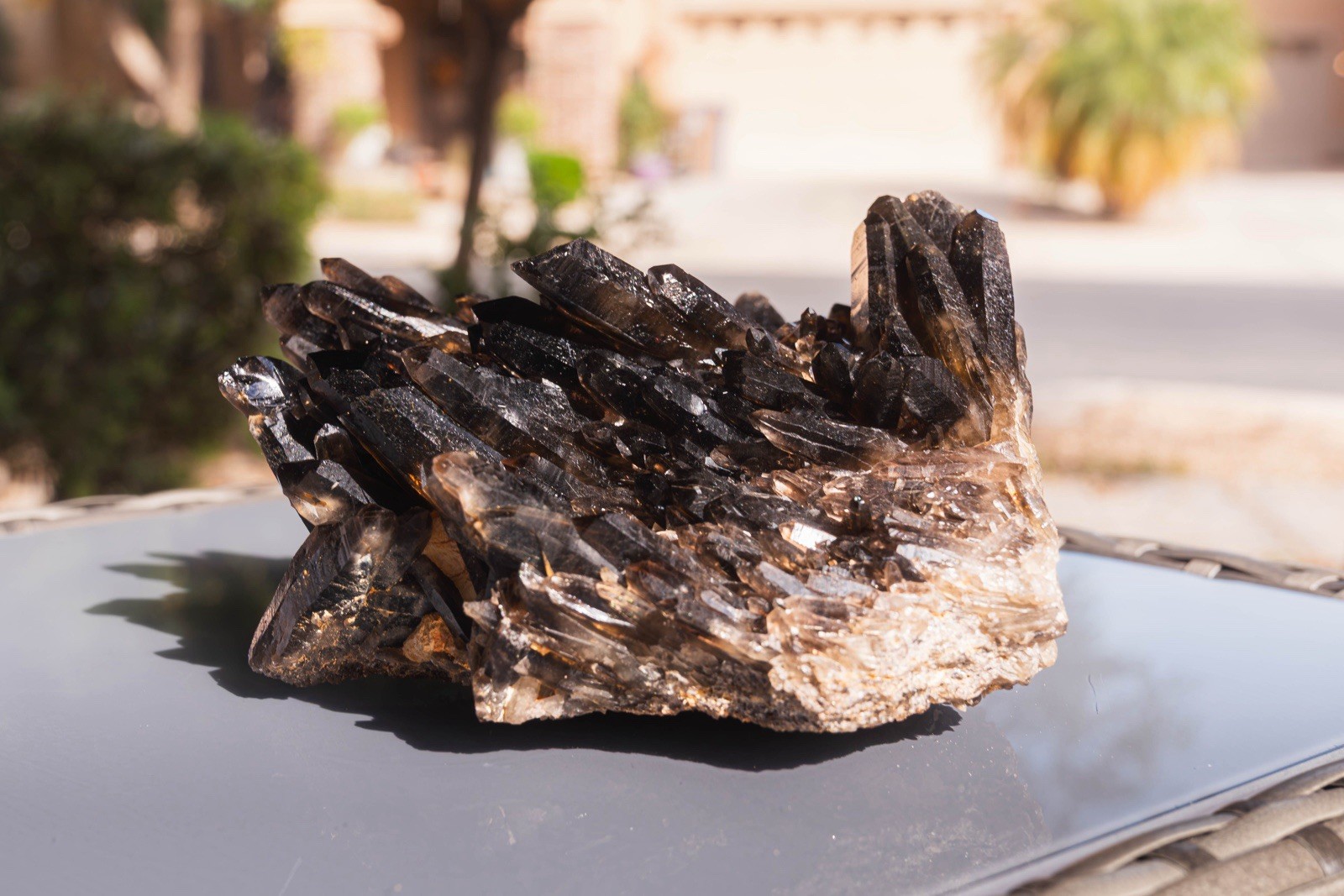 3.9lb Natural Smoky Black Quartz Crystal Cluster Raw Mineral Specimen