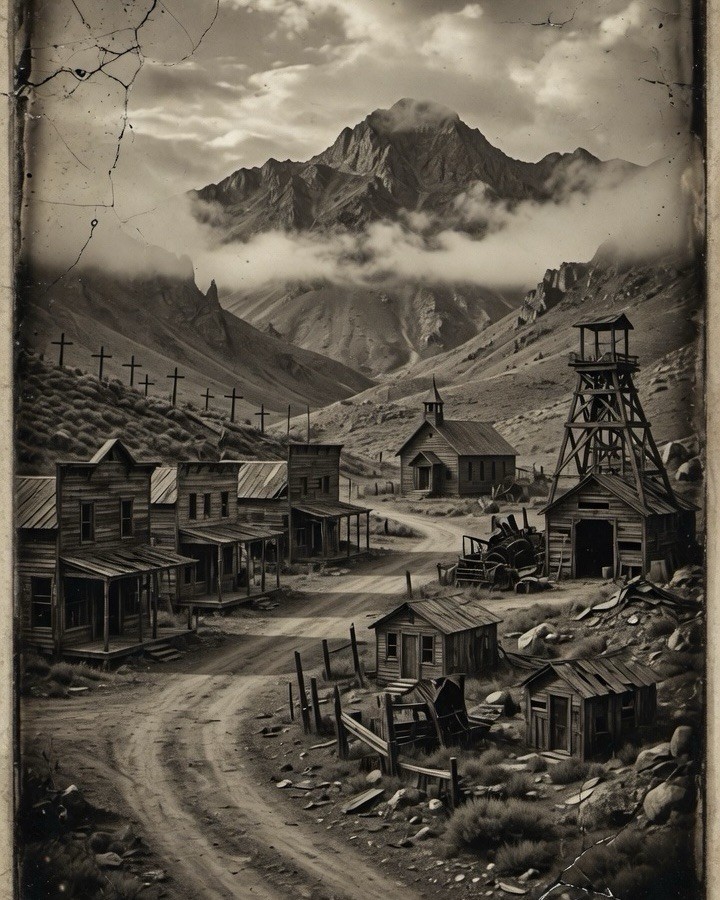 Old Mining Town 8x10 Photo Print Abandoned Ghost Mining Town Vintage Wall Art 22