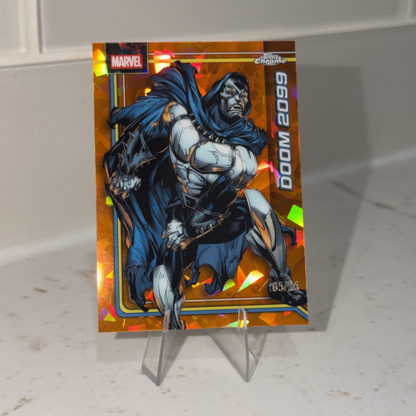 2026 Topps Chrome Marvel Sapphire Doom 2099 #112 Orange Sapphire /25 2026 Topps Chrome Marvel Sapphire Doom 2099 #112 Orange Sapphire /25