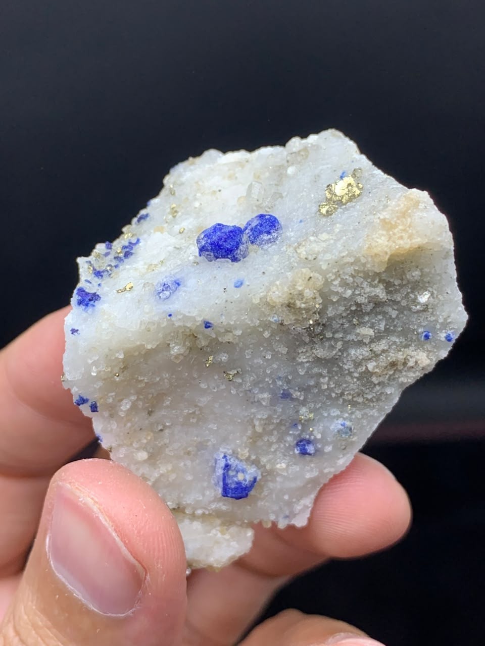 Lazurite Specimen  from Afghanistan Combine Pyrite With Mica & Albite