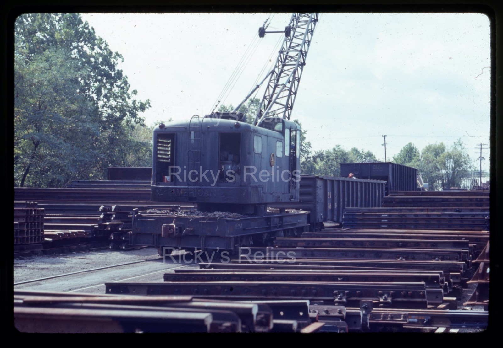 Original Slide B&O #X-281 Crane Baltimore Ohio 1971 MofW
