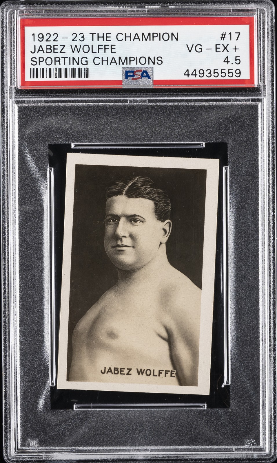 1922-23 THE CHAMP SPORTING CHAMPIONS #17 JABEZ WOLFFE PSA 4.5