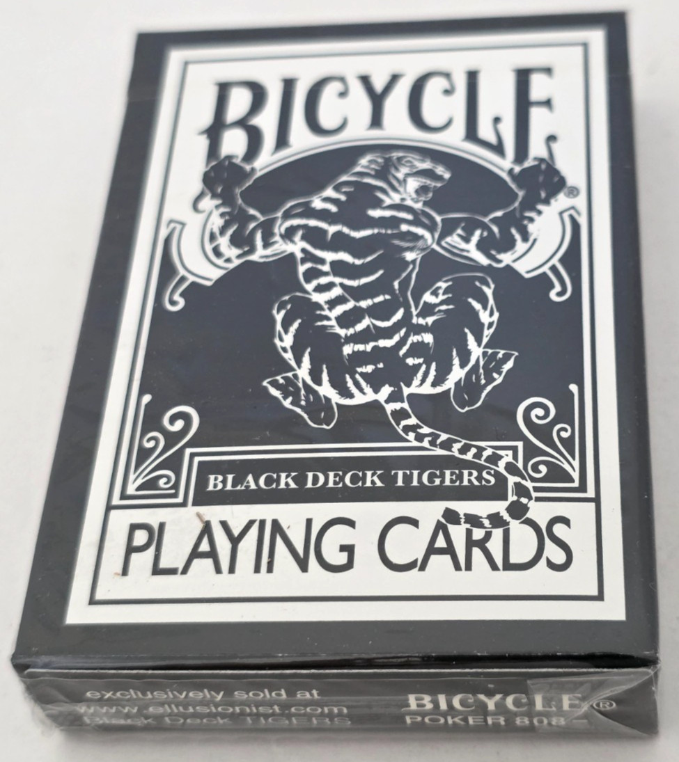 Bicycle Black Deck Tigers Playing Cards (NEW) Poker 808 Ellusionist White Pips Bicycle Black Deck Tigers Playing Cards (NEW) Poker 808 Ellusionist White Pips