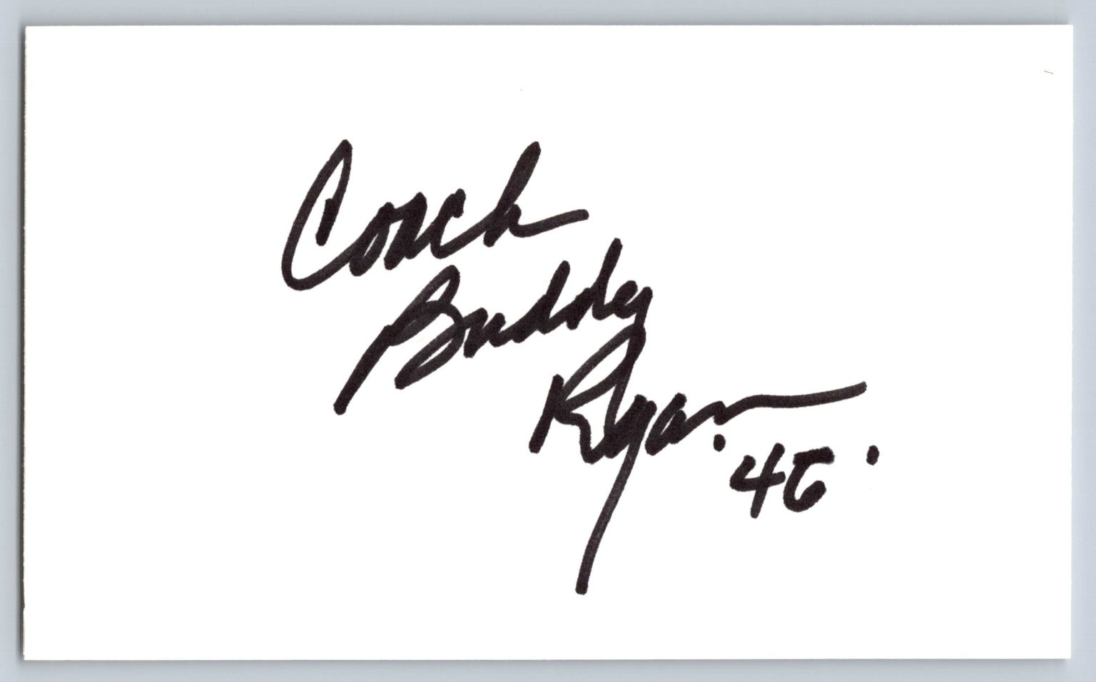 Buddy Ryan Autograph Signed Index Card Coach '46 Football Buddy Ryan Autograph Signed Index Card Coach '46 Football