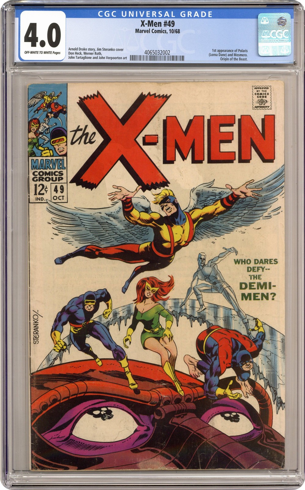 Uncanny X-Men #49 CGC 4.0 1968 4065032002 1st app. Lorna Dane (Polaris)
