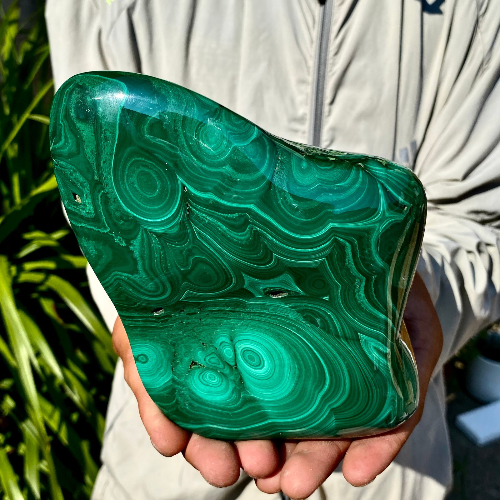 3.3LB Rare Natural Malachite quartz hand Carved sphere Crystal Healing