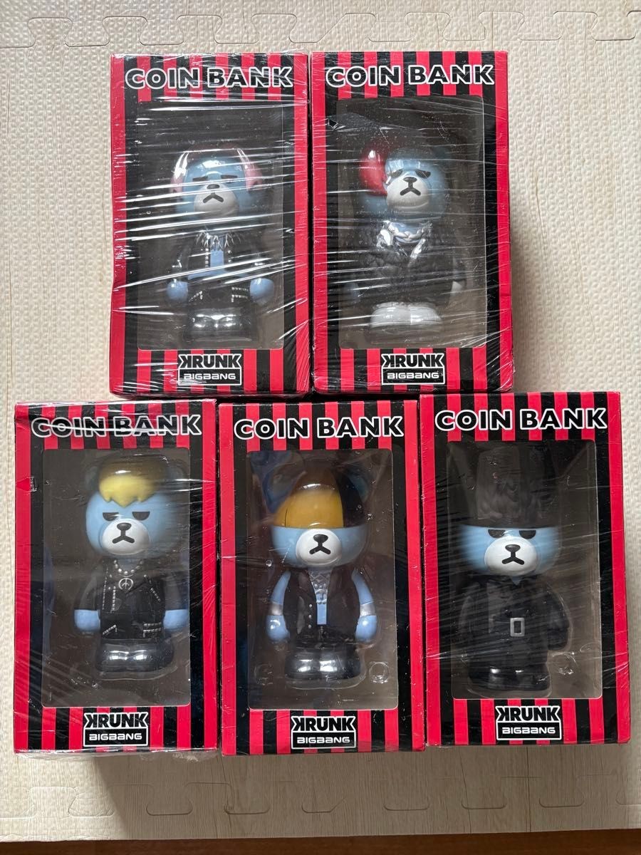 BIGBANG KRUNK Coin Bank Figure 5pc Set Boxed Collectible 15+ Unused BIGBANG KRUNK Coin Bank Figure 5pc Set Boxed Collectible 15+ Unused