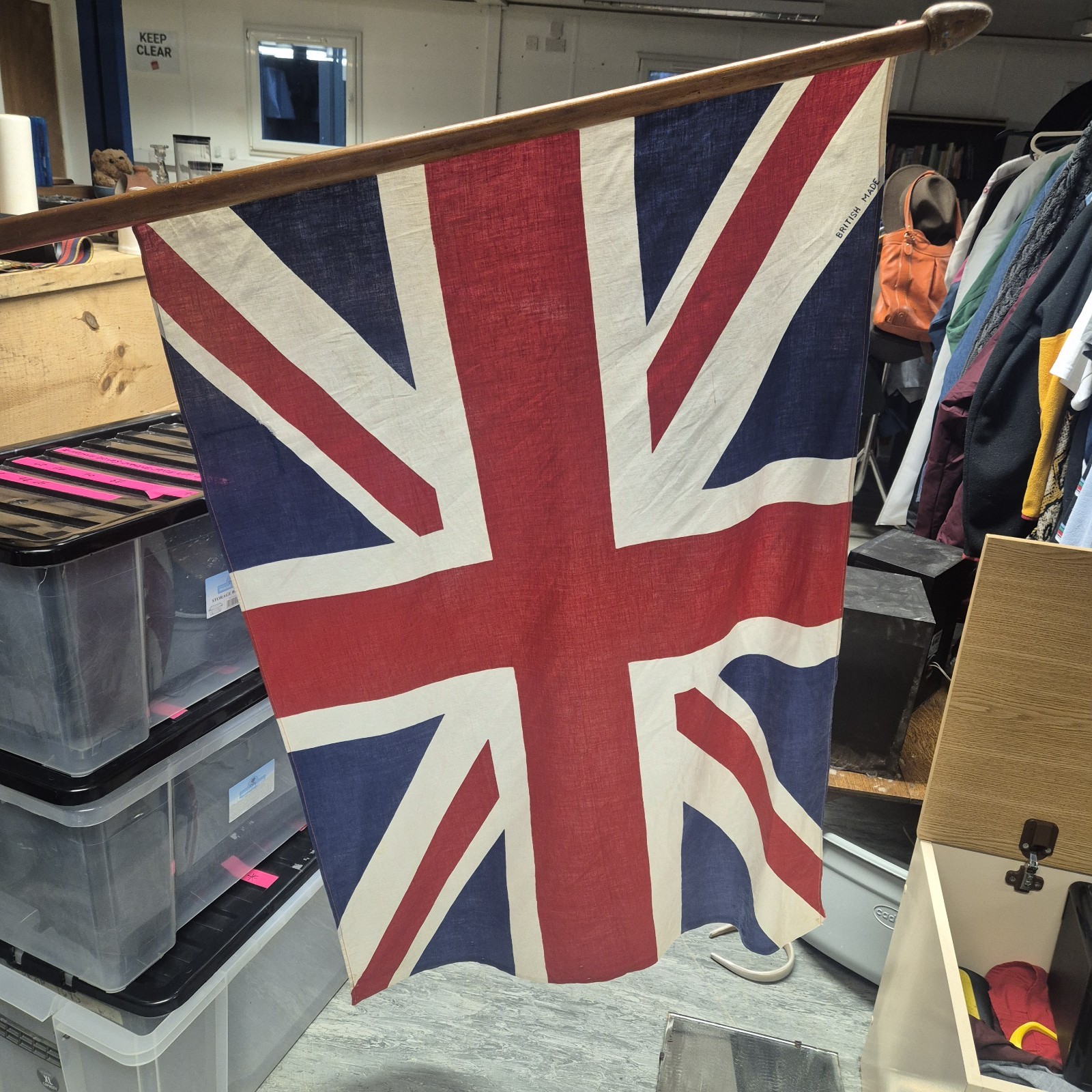 Vintage Large Union Jack Flag England Cotton Linen British Made - 44” x 31.5”