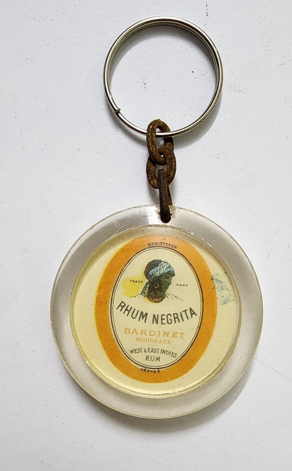Vintage France Negrita Rum Rhum Negrita Bardinet plastic Keyring Keychain