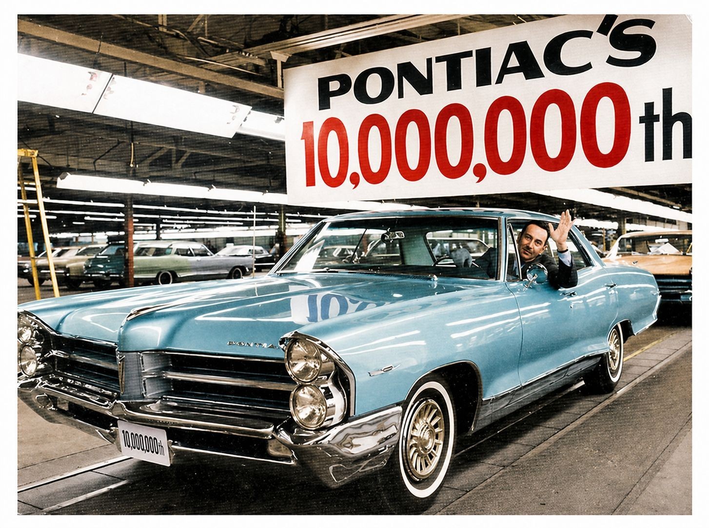 Vintage 1965 Pontiac 10 Millionth Car Assembly Line Photo Factory Milestone