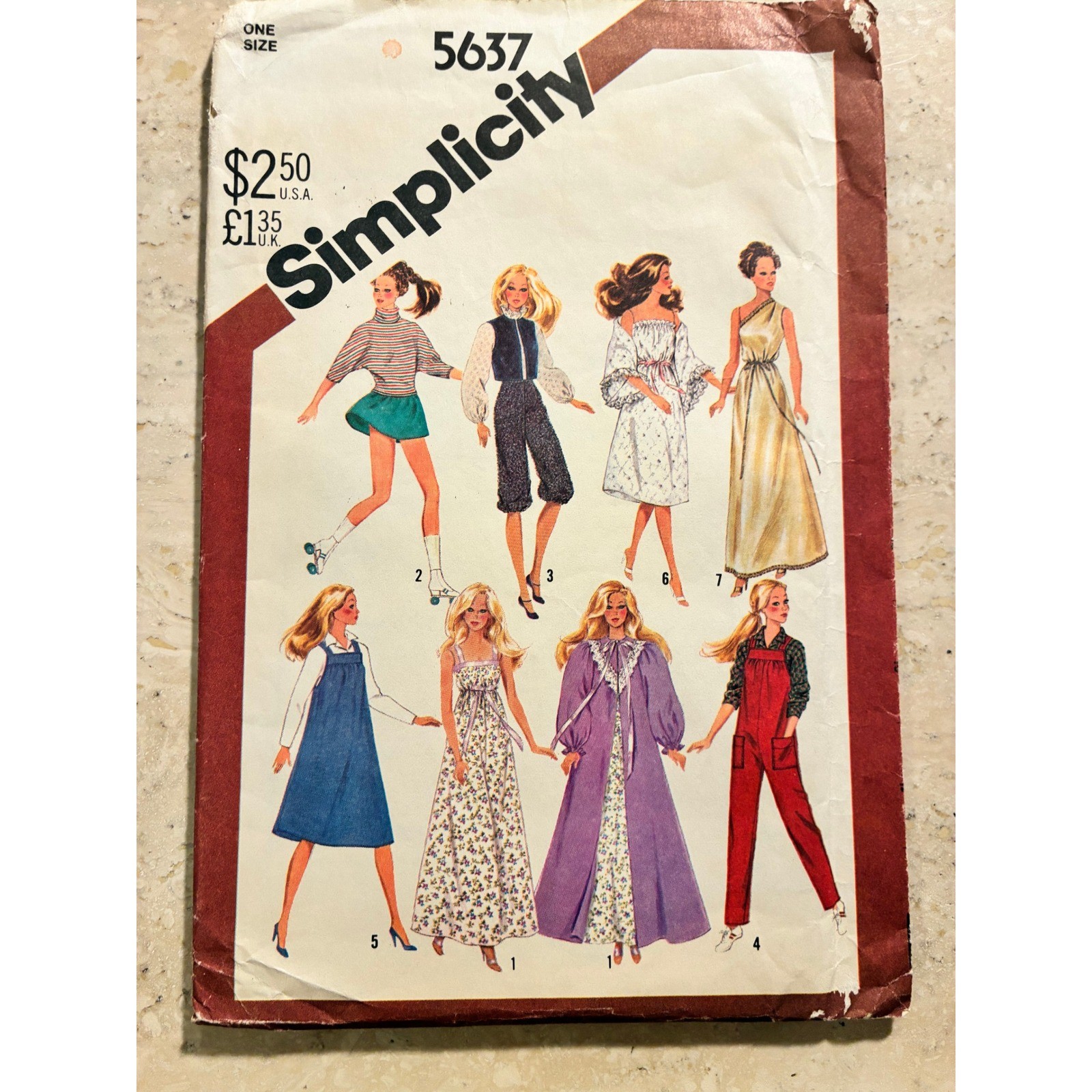 80s VTG Simplicity Sewing Pattern Barbie Doll Clothes Multicolor Good 5637