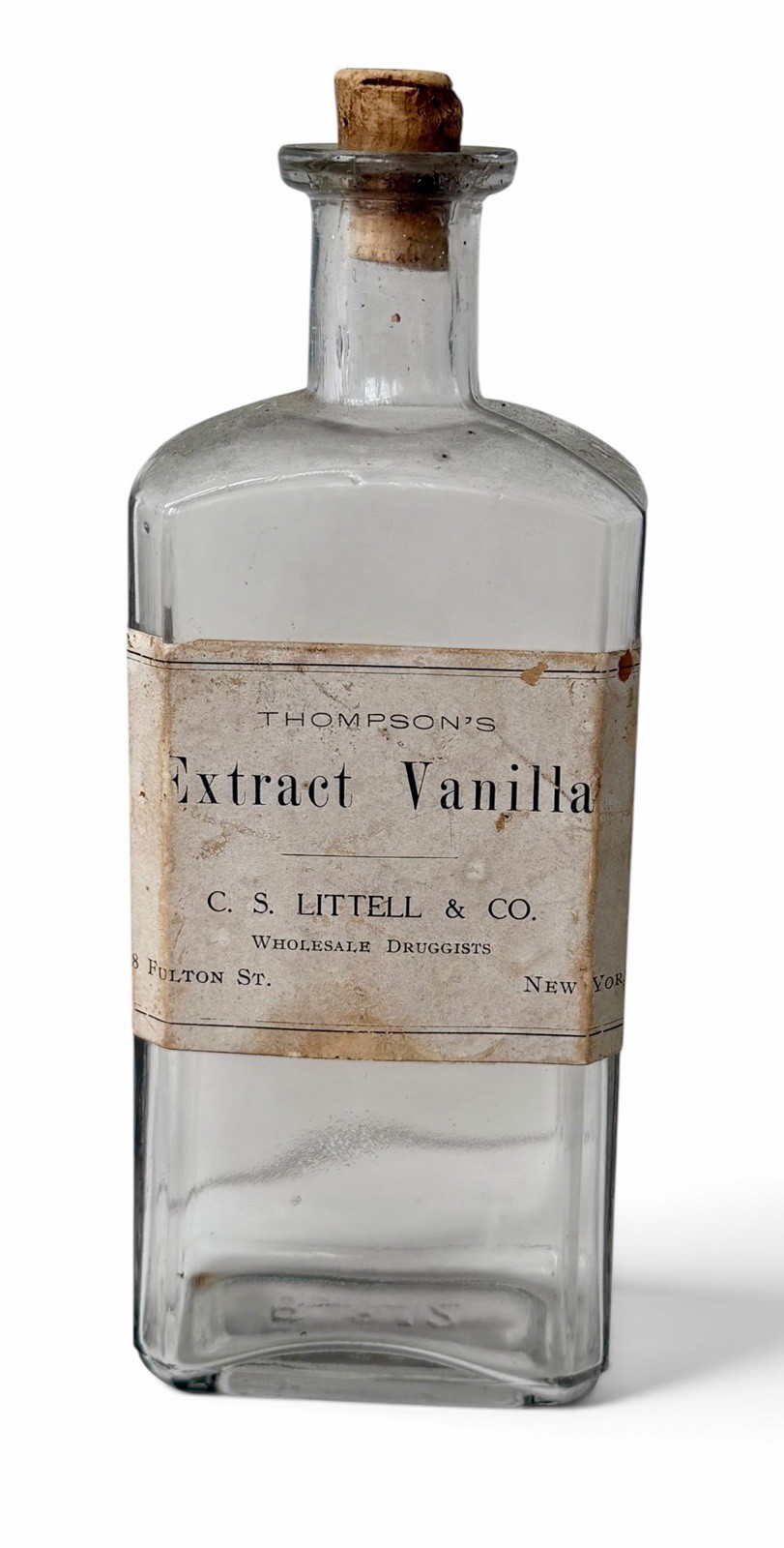 Vintage Bottle Vanilla Extract CS Littell & Co NY Druggist Bottle Label Vintage Bottle Vanilla Extract CS Littell & Co NY Druggist Bottle Label