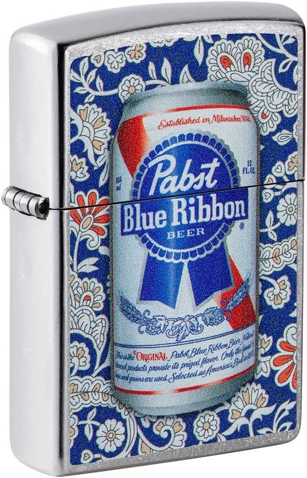 Zippo Pabst Blue Ribbon Can Street Chrome 49821 Zippo Pabst Blue Ribbon Can Street Chrome 49821
