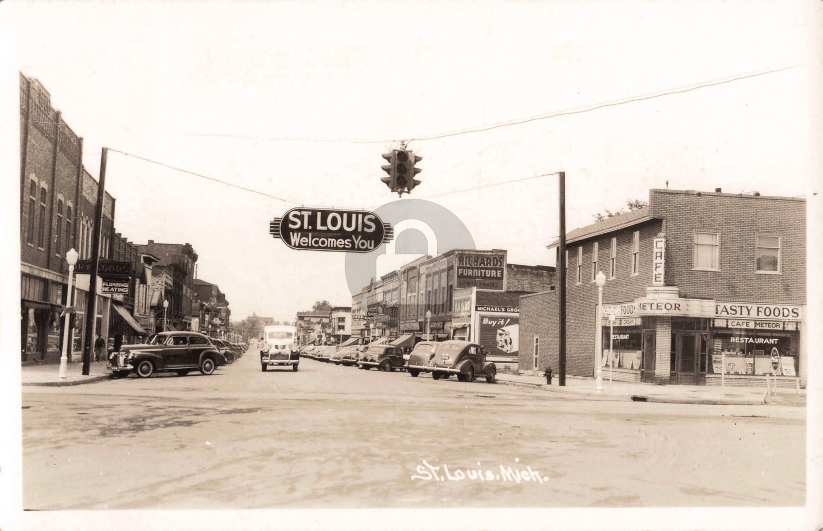 Street View Saint Louis MI Michigan #3 RPPC Photo Postcard COPY Street View Saint Louis MI Michigan #3 RPPC Photo Postcard COPY