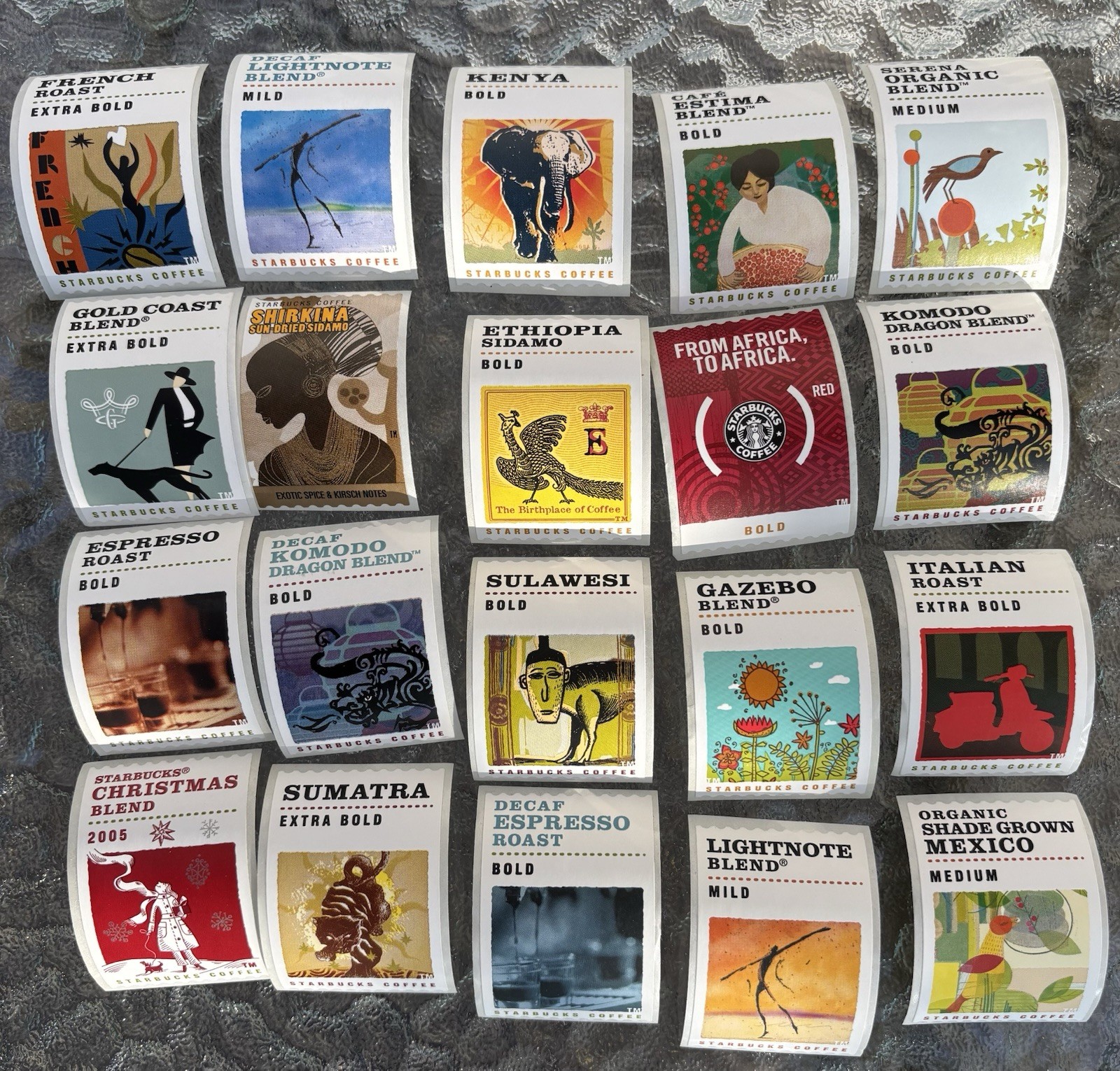 Starbucks Stickers Vintage 2000’s Coffee Labels Starbucks Stickers Vintage 2000’s Coffee Labels