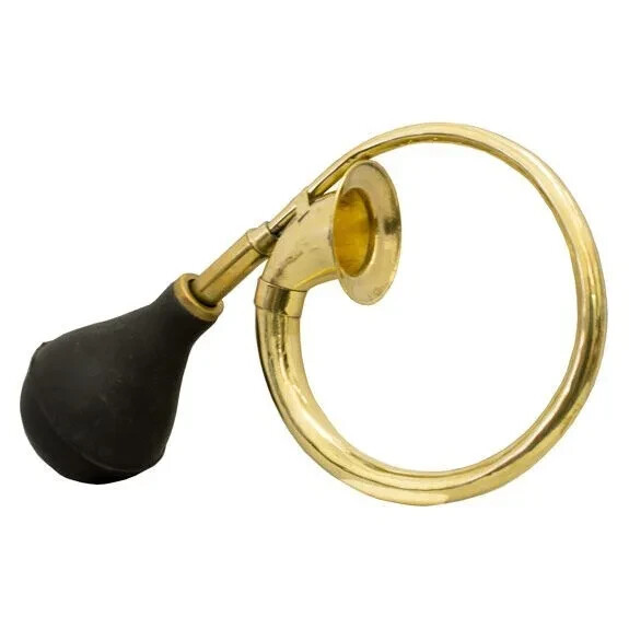 DEURA CIRCULAR BRASS BULB HORN vintage antique old car taxi clown DEURA CIRCULAR BRASS BULB HORN vintage antique old car taxi clown