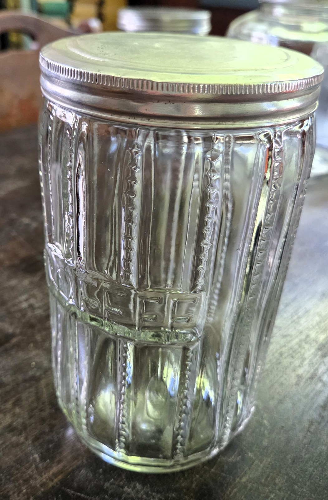 Vintage Hoosier Glass Coffee Storage Jar 7\