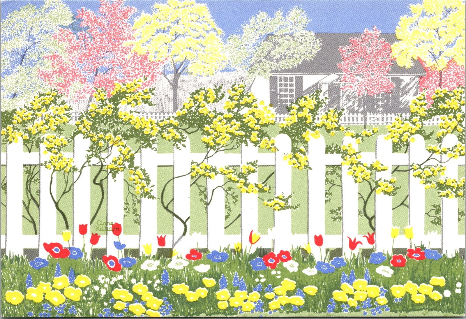 Vintage Postcard Art Rockport Maine ME A/S Anne Kilham Spring Morning No. 88