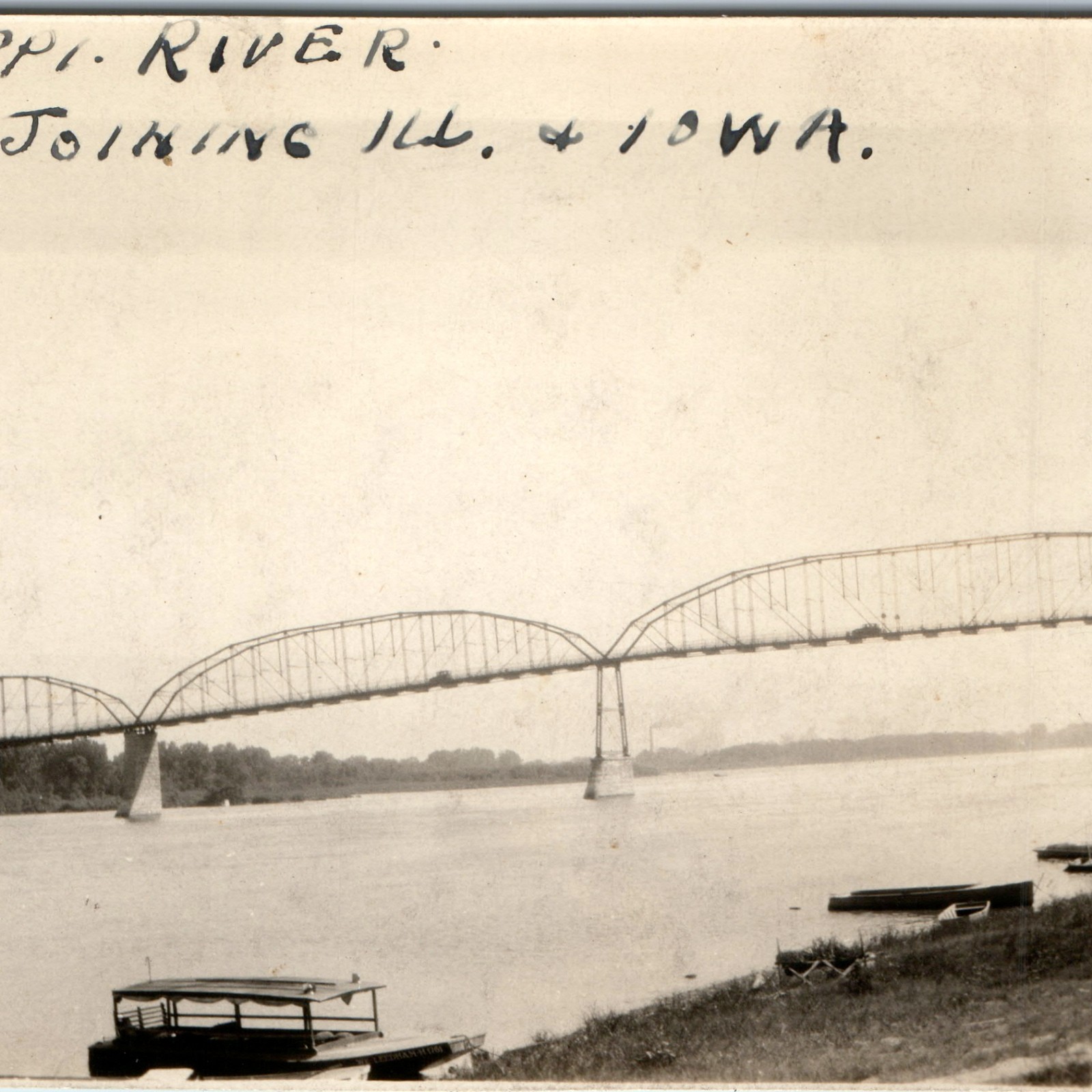 1928 Dubuque IA East Dubuque IL Eagle Point Bridge Snapshot Photo 4\ 1928 Dubuque IA East Dubuque IL Eagle Point Bridge Snapshot Photo 4\
