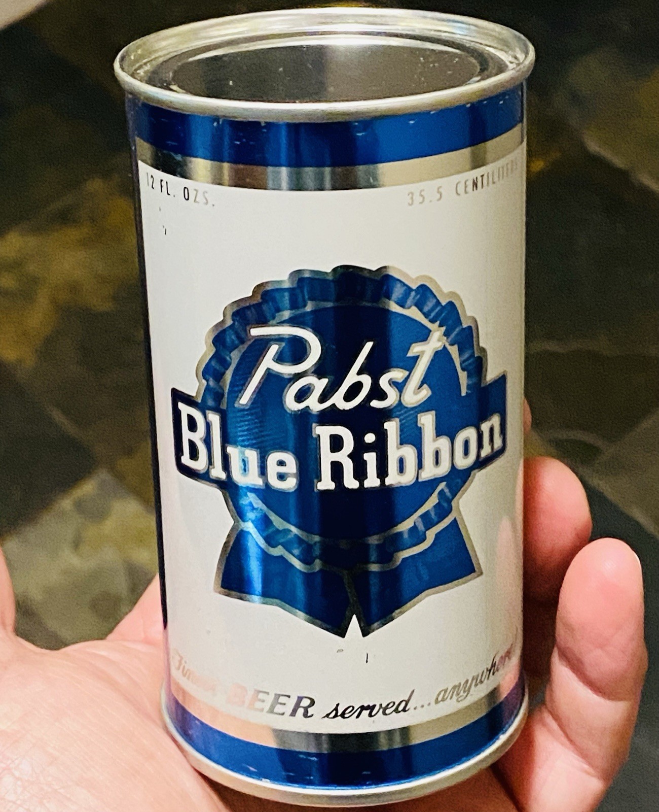 Pabst Blue Ribbon STUNNER Flat Top Beer Can Vintage Antique Milwaukee Wisconsin