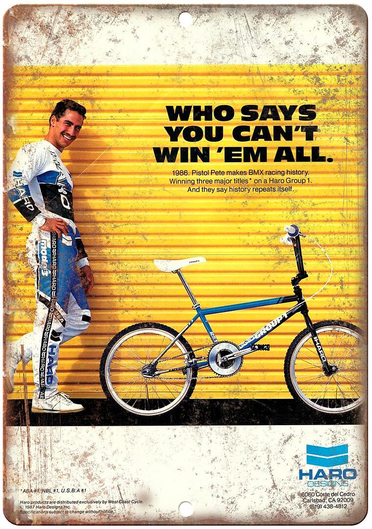 Haro BMX vintage Group 1 Ad Reproduction Metal Sign B296 Haro BMX vintage Group 1 Ad Reproduction Metal Sign B296