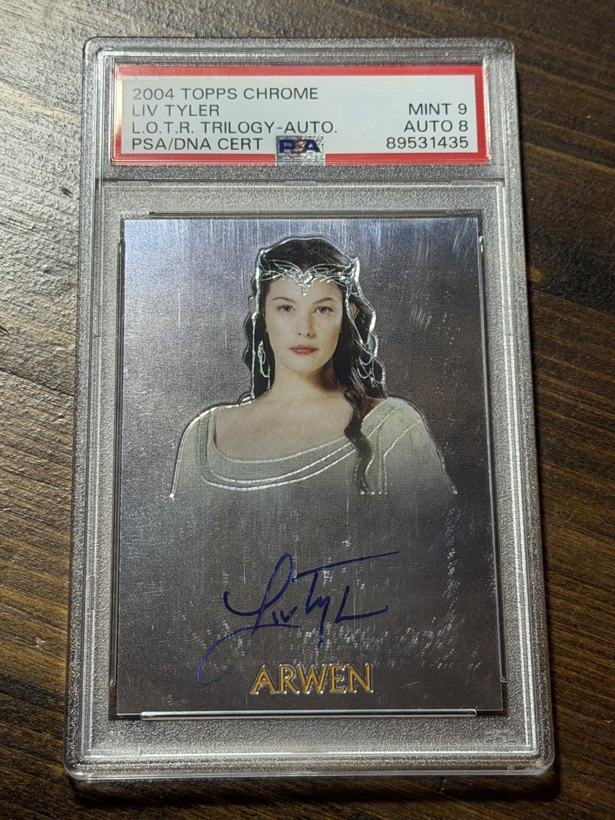 2004 Topps Chrome Liv Tyler Lord of the Rings LOTR Auto Arwen PSA 9 Auto 8 2004 Topps Chrome Liv Tyler Lord of the Rings LOTR Auto Arwen PSA 9 Auto 8