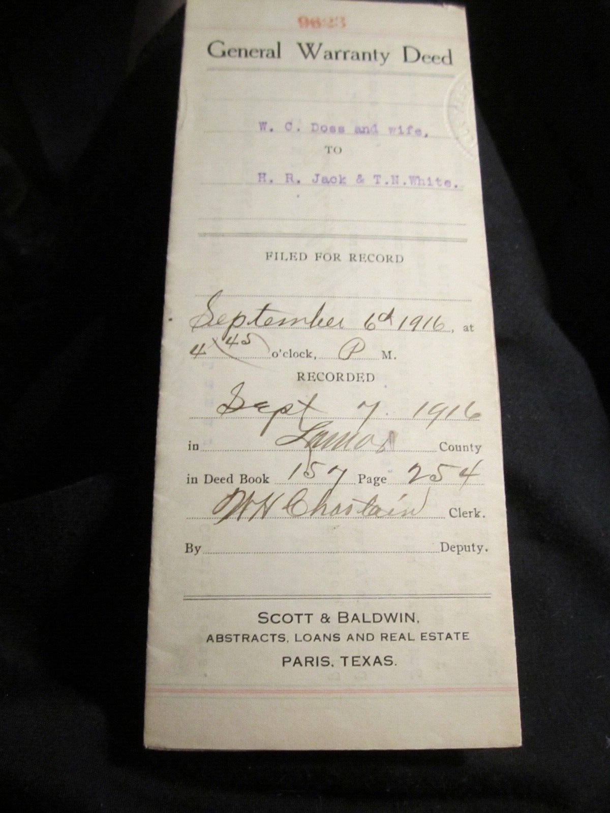 LOT OF 9 VINTAGE WARRANTY DEEDS CITATIONS SIGNED FROM 1911 - 1916  BBA-40