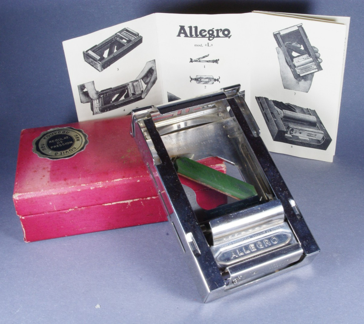 Vintage Allegro Model L Razor Blade Sharpener Honing Machine Swiss Made (№12\4)