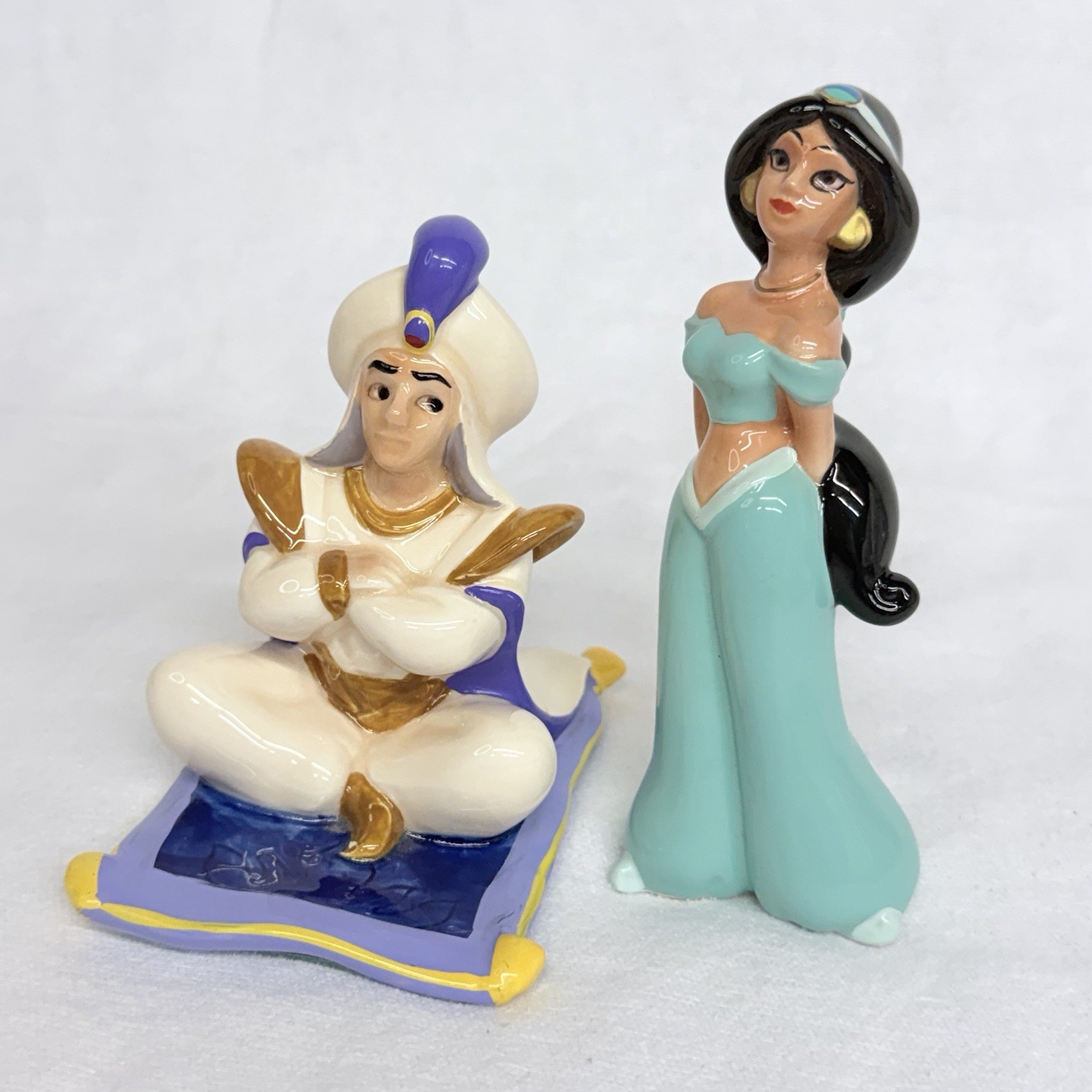 Vintage Disney Aladdin & Princess Jasmine Figurines Disney World 2 Pc Excellent Vintage Disney Aladdin & Princess Jasmine Figurines Disney World 2 Pc Excellent