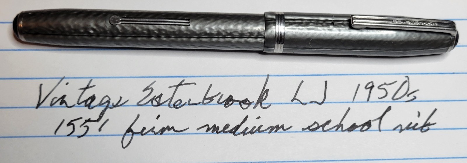 Vintage Esterbrook LJ Gray Fountain Pen 1551 Firm Medium Nib 1950s