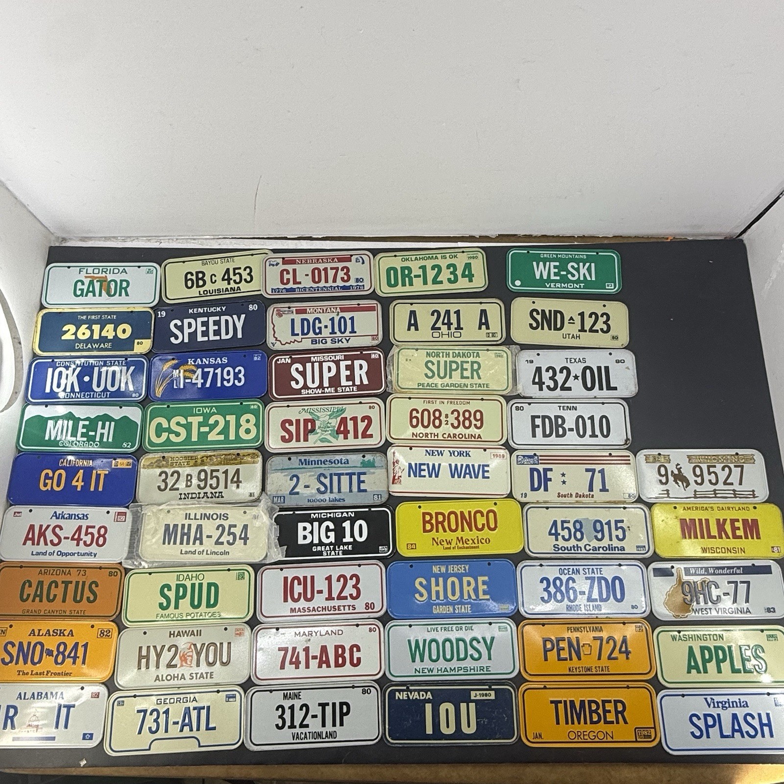 Vintage 1980s Post Cereal License Plates Complete Set 50 States Miniature Metal