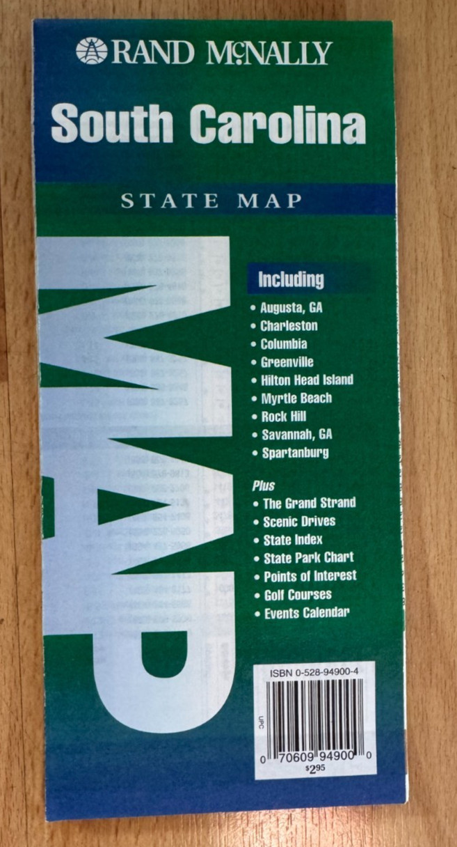 1997 ~ Rand McNally State Map ~ South Carolina ~ Rand McNally Travel Map