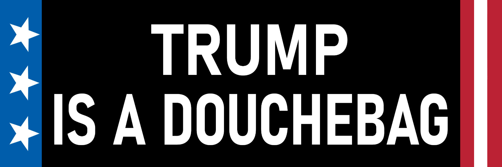 Trump is a Douchebag Sticker Large 3x9 Anti Donald Trump Sticker