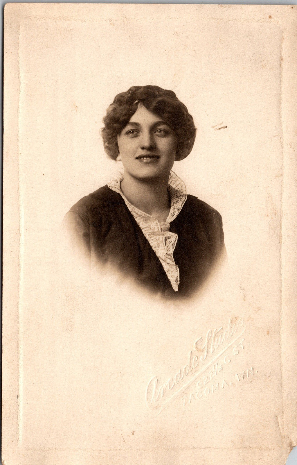 Postcard Real Photo RPPC Attractive Young Woman with Wavey Hair Unposted
