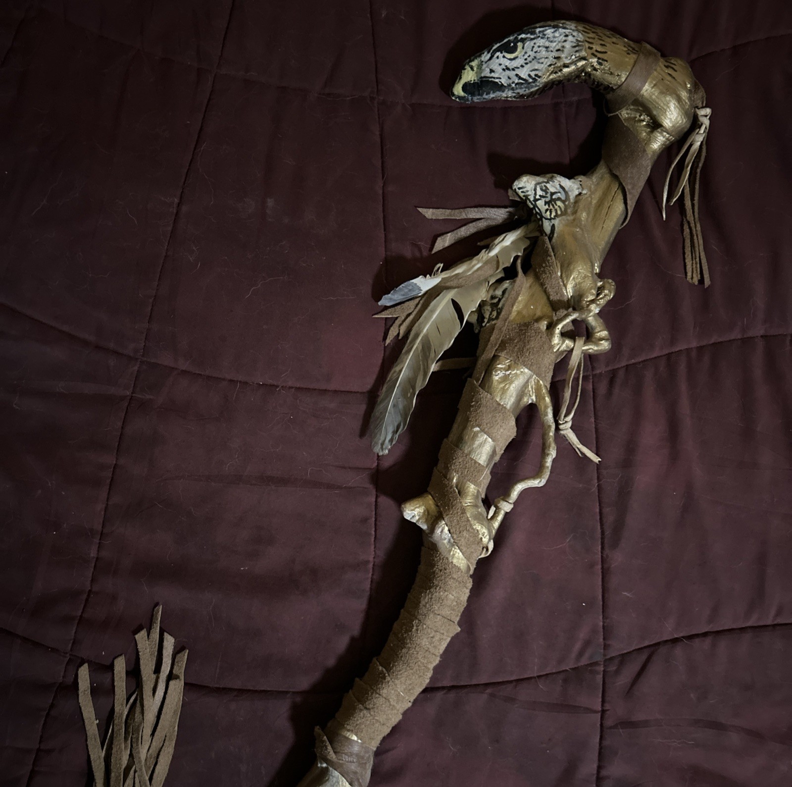 Native American Ceremonial Dance Stick Sacred Eagle Staff Recreation