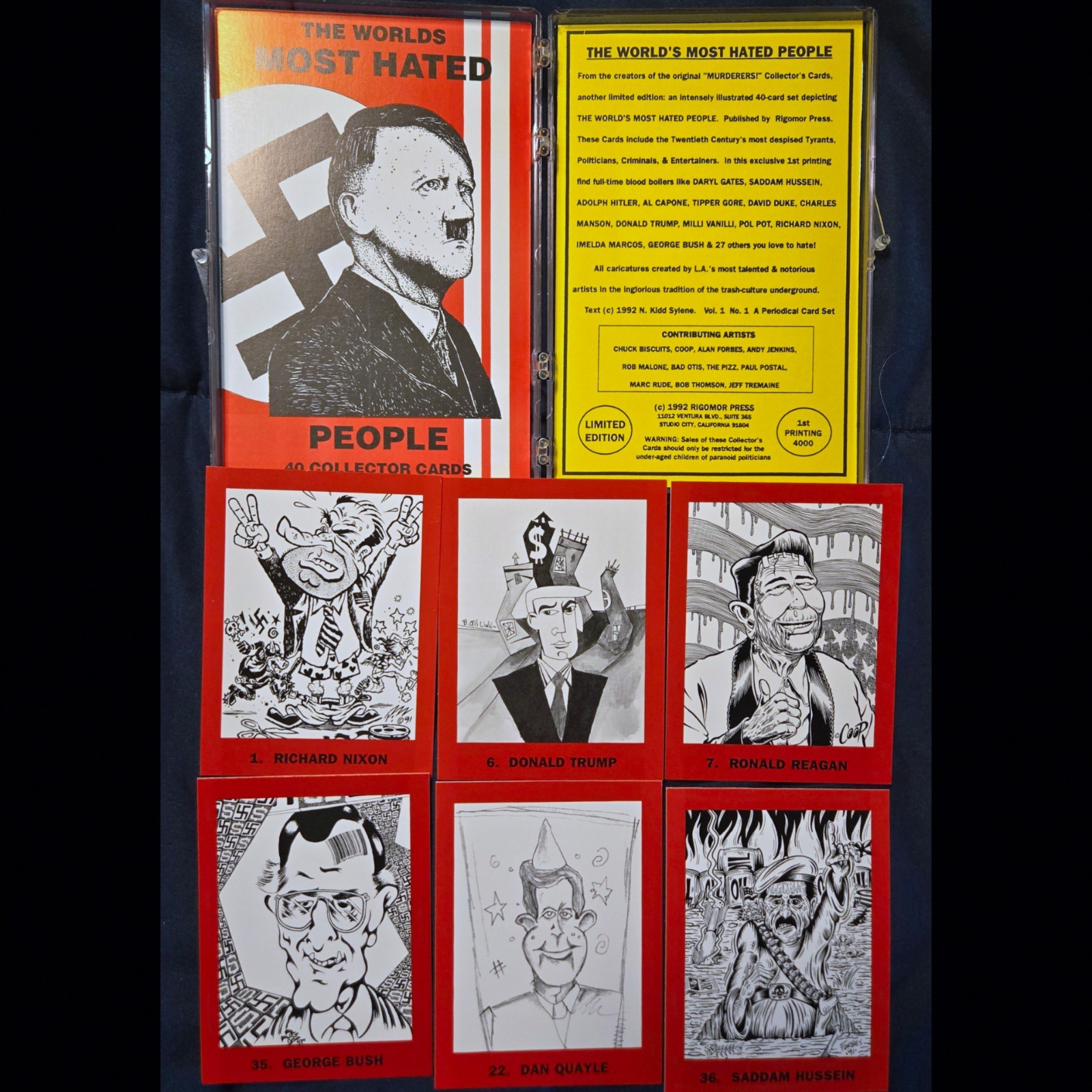 World's Most Hated People Complete 40 Cards Set 1992 Rigomor 1st Printing Trump World's Most Hated People Complete 40 Cards Set 1992 Rigomor 1st Printing Trump