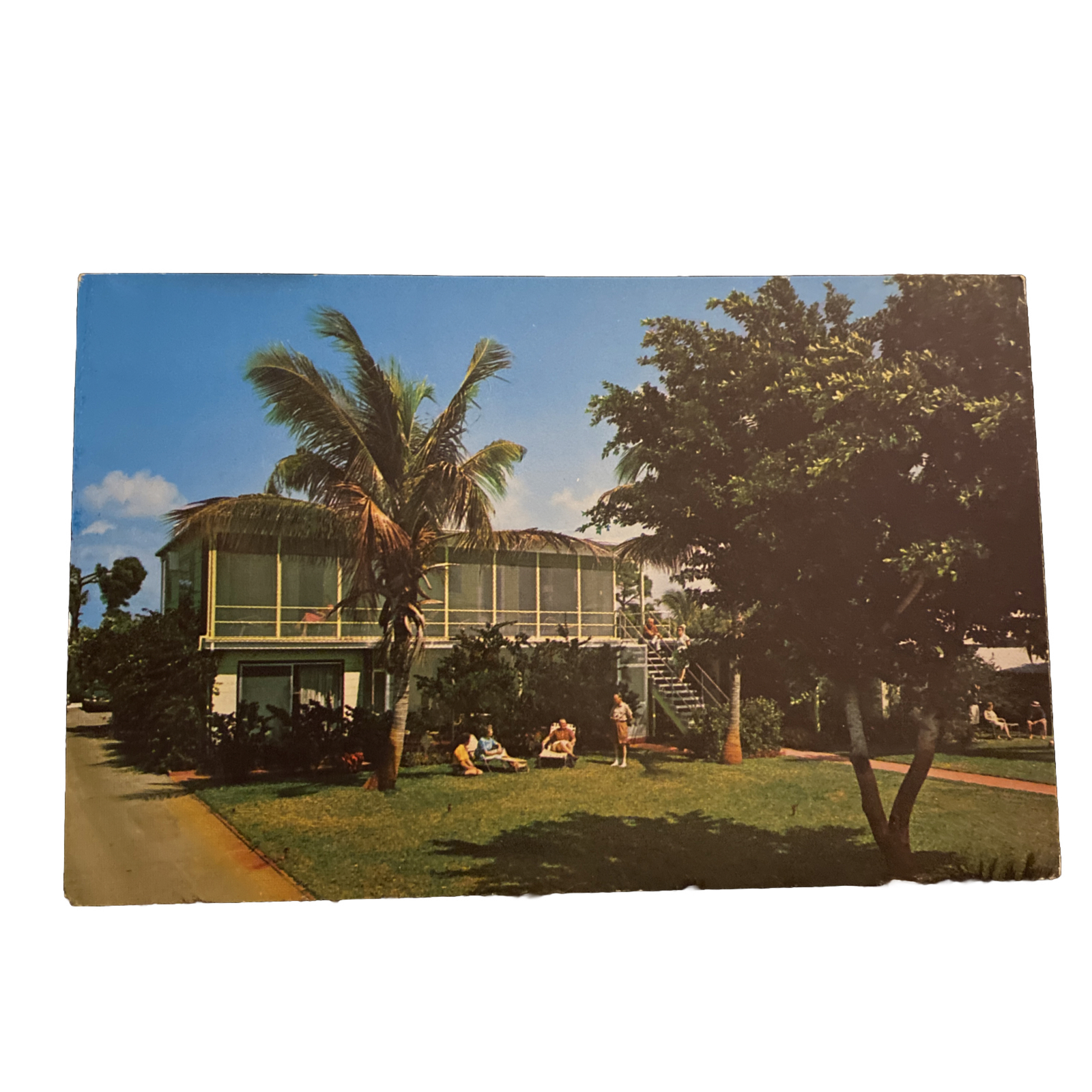 Vintage 1960s Naples FL Oceanside Apartments Motel Gulf Coast Postcard Unposted