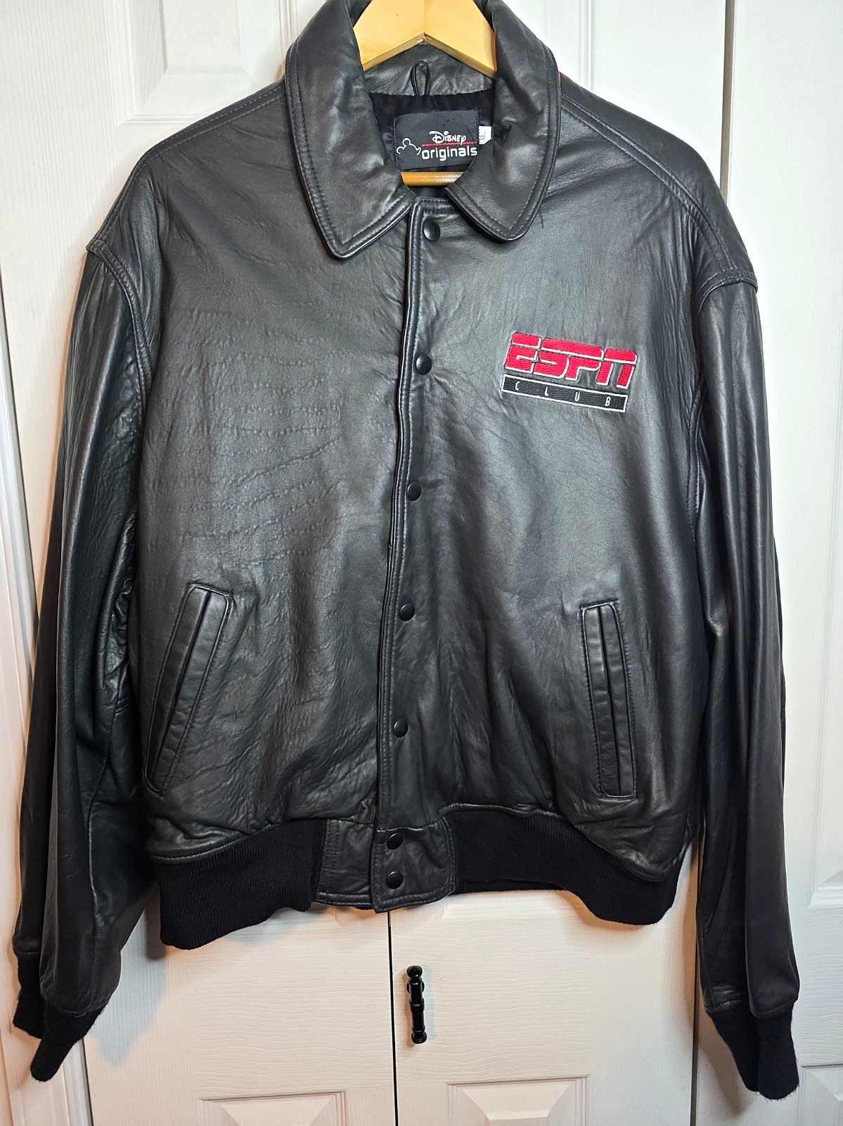 Vintage Disney Originals ESPN Club Leather Jacket Men\'s XL Made in USA WPL9145 Vintage Disney Originals ESPN Club Leather Jacket Men\'s XL Made in USA WPL9145